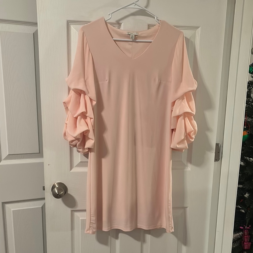 Elegant Pink Ruffle Sleeve Top